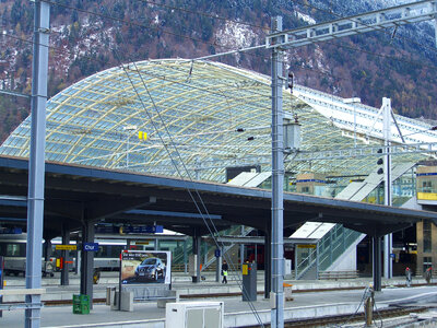Railway and Post bus station in Chur, Switzerland photo