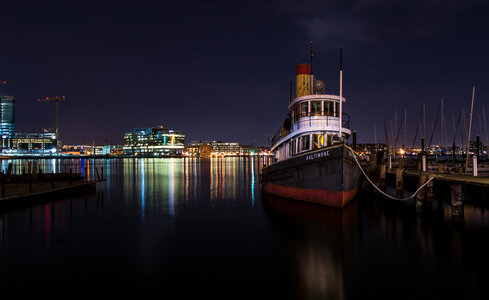 Night Time at the dock in Baltimore, Maryland photo