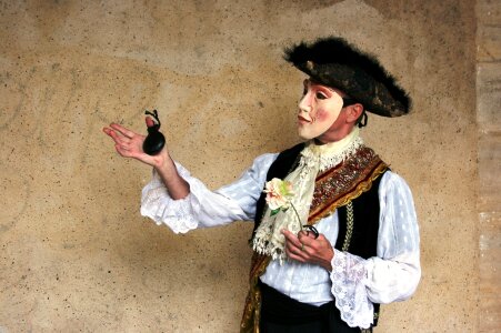 Street artist mask theatre