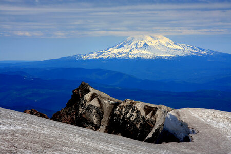 Mountain and Volcano with snow-capped in the landscape photo