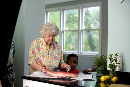 Cooking counter elderly photo