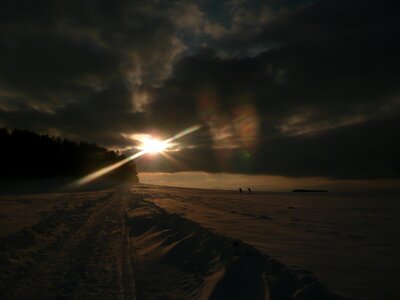 Sunrise snowscape winter photo