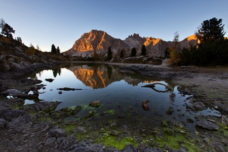 Reflection mountains landscape photo