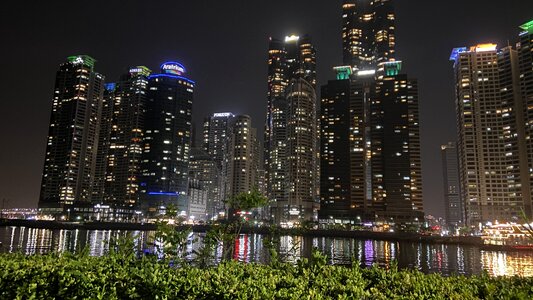 Nightscape Haeundae Beach in Busan South Korea photo