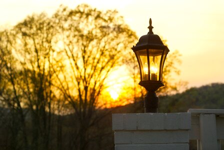 Sunset lamp street photo
