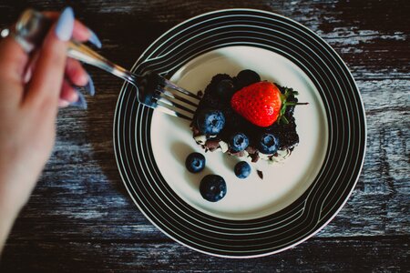 Strawberry Blueberries Chocolate Cake photo