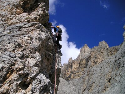 Extreme sports mountaineer steep