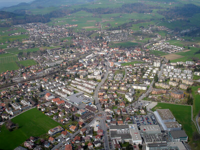 Aerial view of Steffisburg in Switzerland