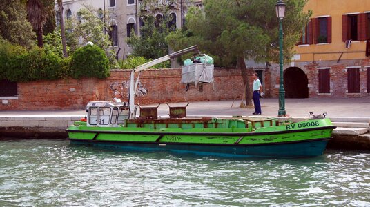 Venice lagoon trash cans photo