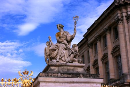 Statue in front of the Versailles palace near Paris photo
