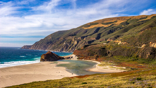 Oceanside landscape with sky in Big Sur, California photo