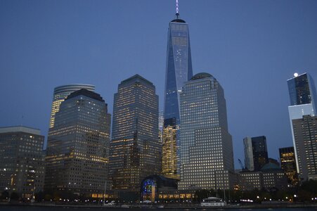 Evening new york city skyline photo