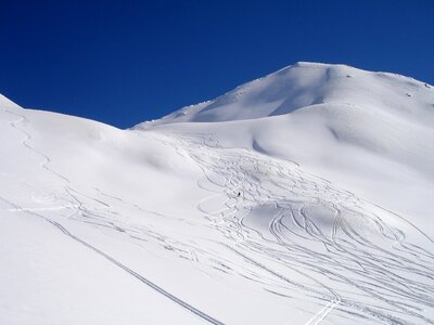 Snow tracks alpine val d'ultimo photo