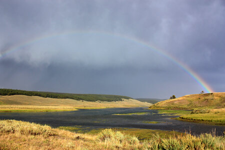 Rainbow over the landscape photo