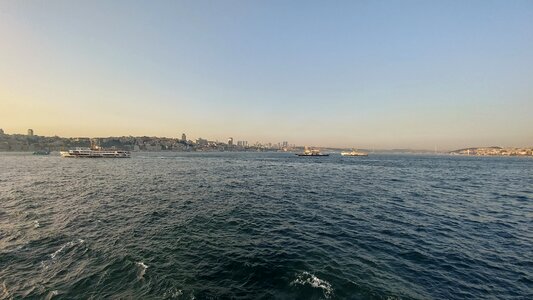 Beach boat city photo