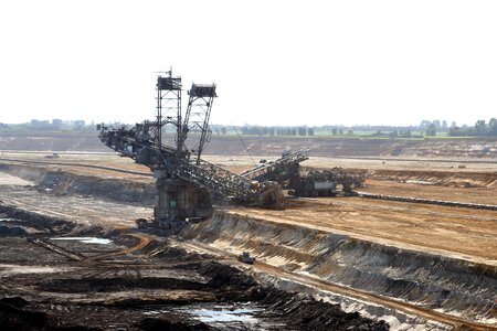 Brown coal open pit mining bucket wheel excavators