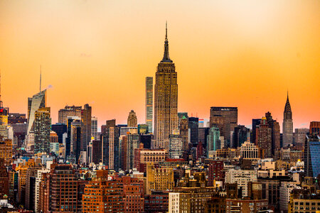 Manhattan, New York City Skyline at Sunset photo