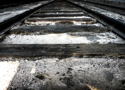 Steel railway iron photo