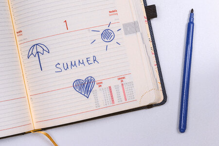 Diary with the words “Summer” photo