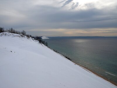 Lake Michigan and Bluffs in Winter photo