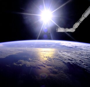Ocean space shuttle universe photo
