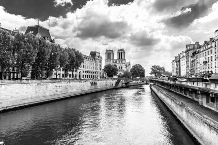 Paris Notre Dame Black And White Cathedral France