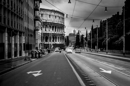 Road auto black and white