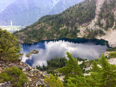 Small lake in the Mountains scenery photo