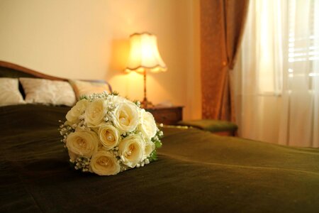 Bedroom bouquet cushion photo