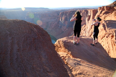 People waiting for sunset at Horseshoe Bend