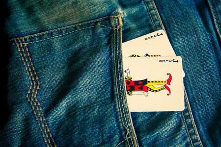 Joker Cards In Jeans photo