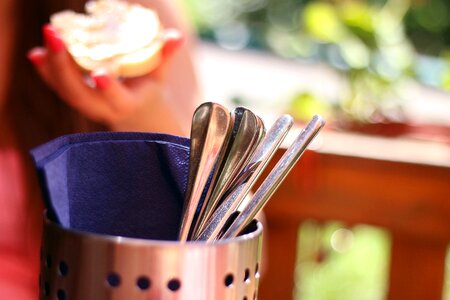 Teatime food table setting photo