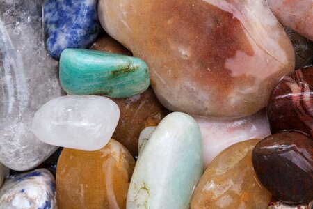 Pure minerals semi precious stones pebble photo