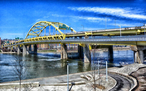 HDR Cityscape of Bridge in Pittsburgh, Pennsylvania photo