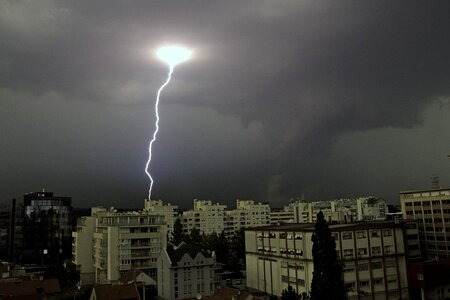 Nature thunder lightning storm photo