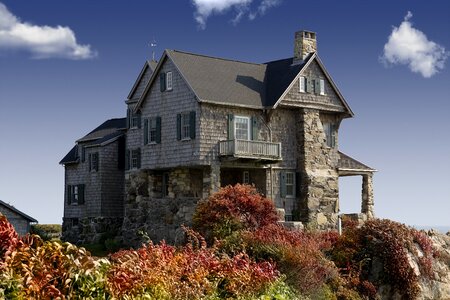 Haunted house architecture natural stone photo