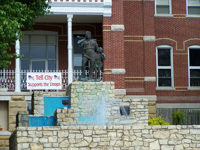 Statue of William Tell and Son in Tell City, Indiana photo