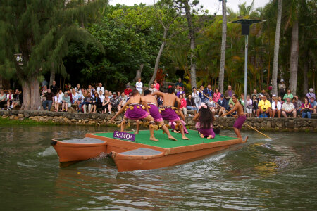 People doing Boat performance in Hawaii photo
