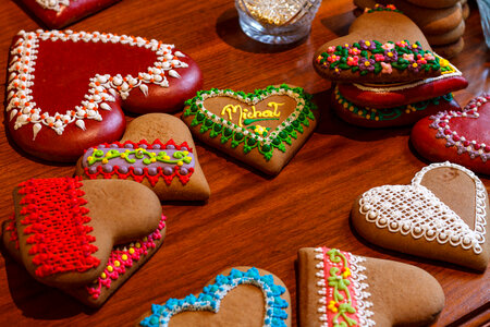 Colorful Heart Shaped Cookies photo