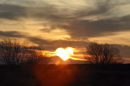 Heart love sun