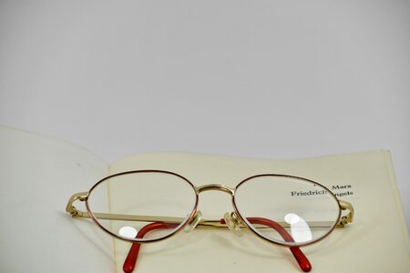 Book eyeglasses frame photo