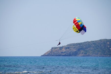 Sea water sport parachute at sea photo