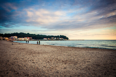 Seaside visitors on the beach in Monaco