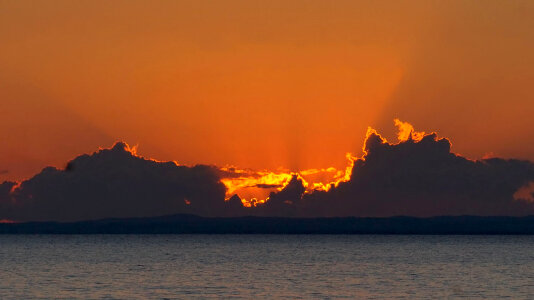 Red Skies of sunset over Frasier Island photo