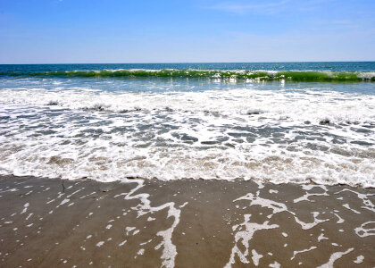 Waves washing on the beach at Myrtle Beach, South Carolina photo