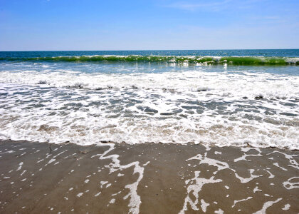 Waves washing on the beach at Myrtle Beach, South Carolina