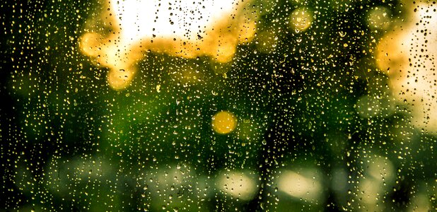 Raindrops window wet