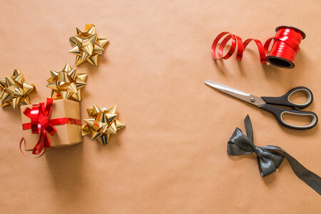 Red and Gold Christmas Ribbon photo