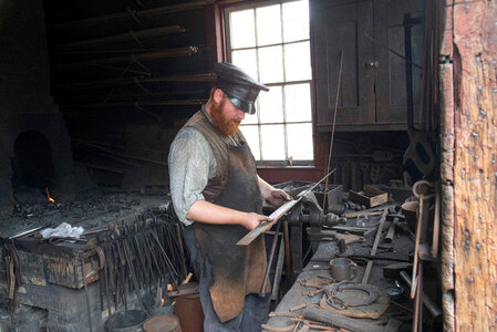 Blacksmith at work at Old World Wisconsin photo