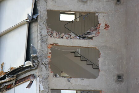 View into a destroyed house